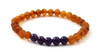 bracelet stretch amber raw cognac brown unpolished amethyst violet purple jewelry jewellery for men men's women women's