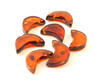 moon moons amber baltic supplies for jewelry making drilled jewellery drilled cognac brown polished small