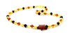 multicolor amber necklace with star pendant baltic mix polished jewelry for children jewellery child