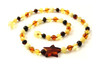 multicolor amber necklace with star pendant baltic mix polished jewelry for children jewellery child 2