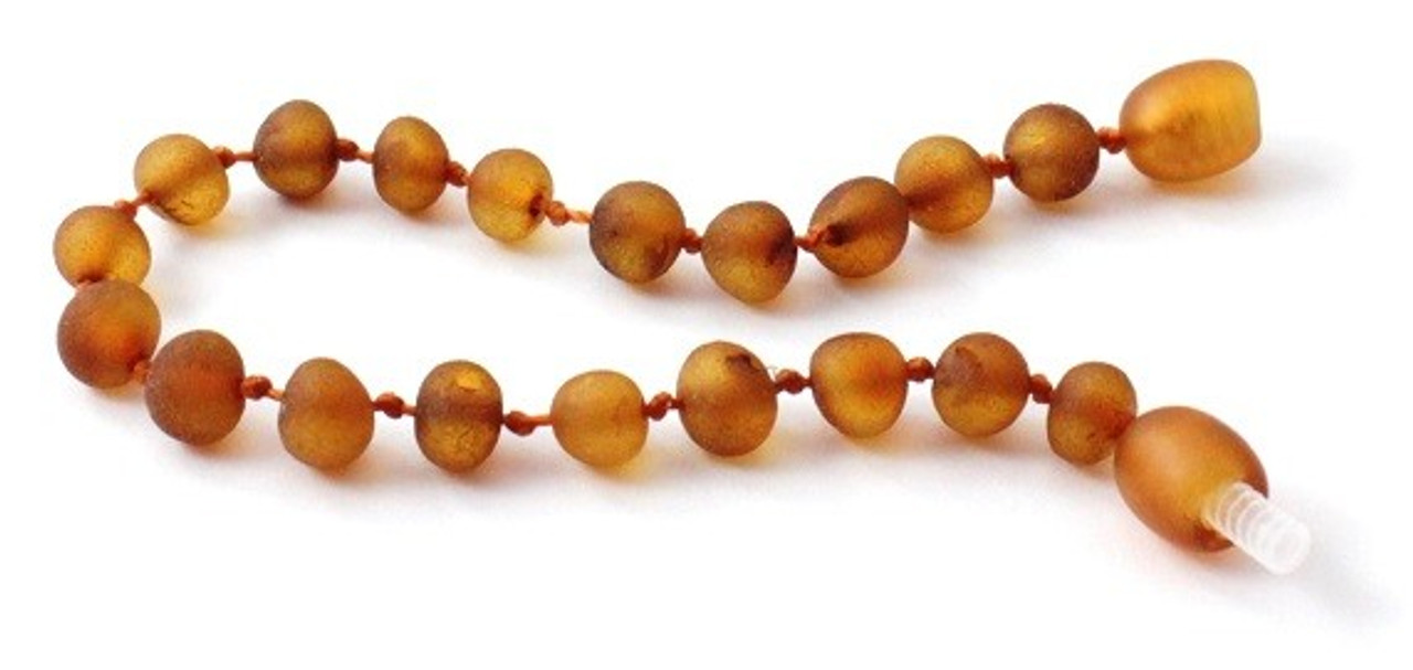 Baltic Amber teething Bracelet Raw Cherry stretch fever drool