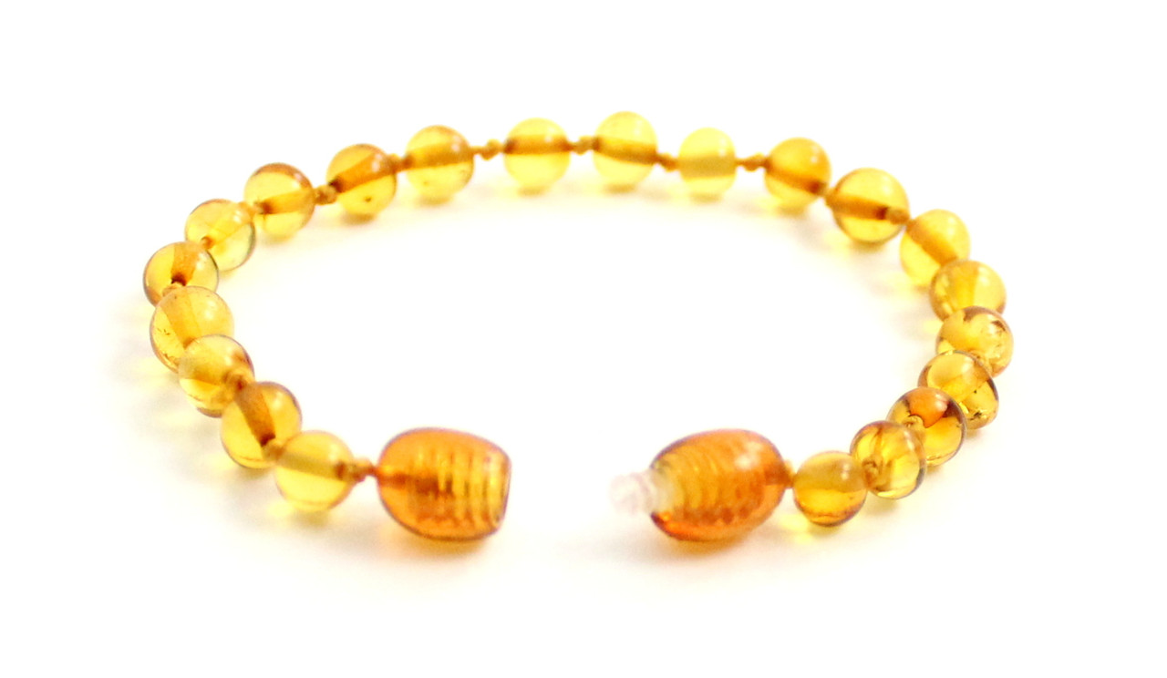 Baltic Amber Honey Color Teething Anklet - AmberGemstones