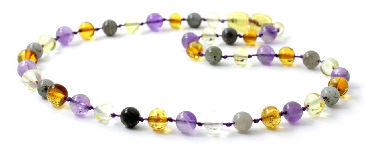 amethyst teething necklace