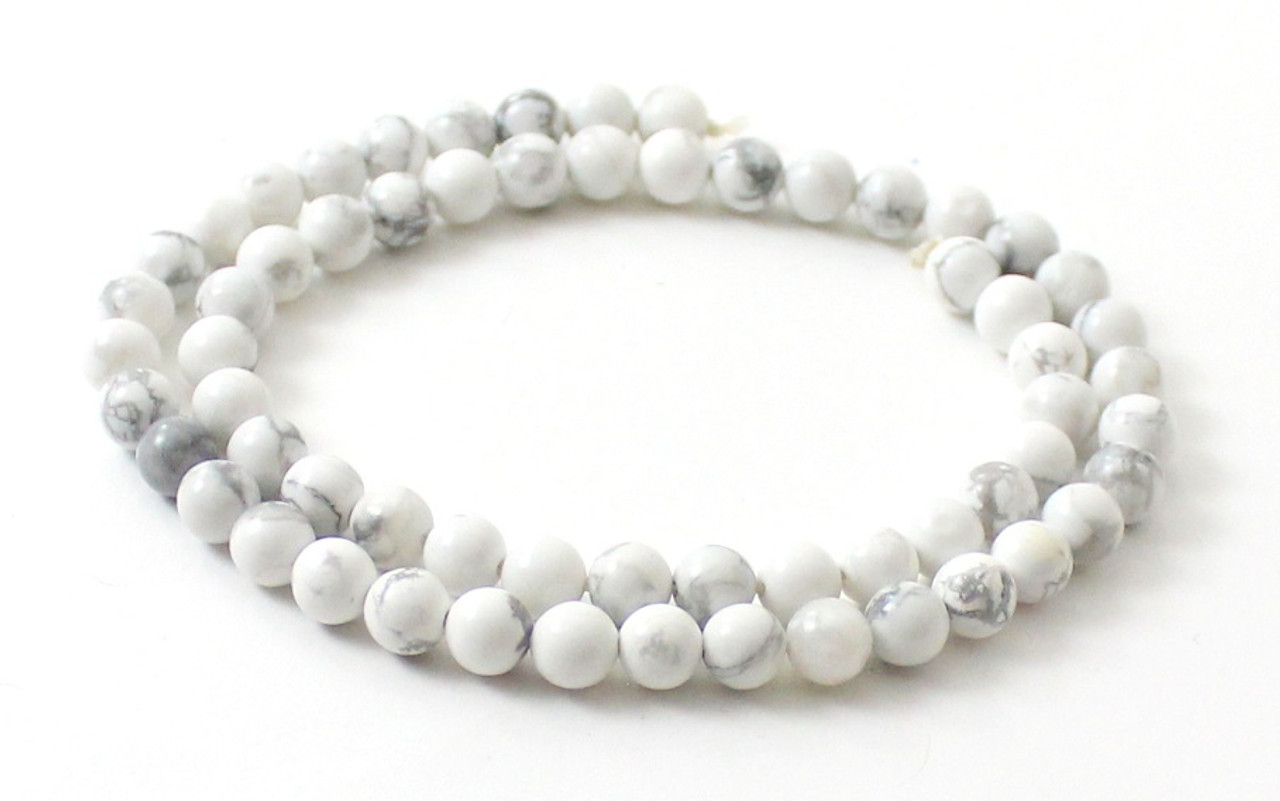 Howlite Natural 6 mm Gemstone Beads - AmberGemstones