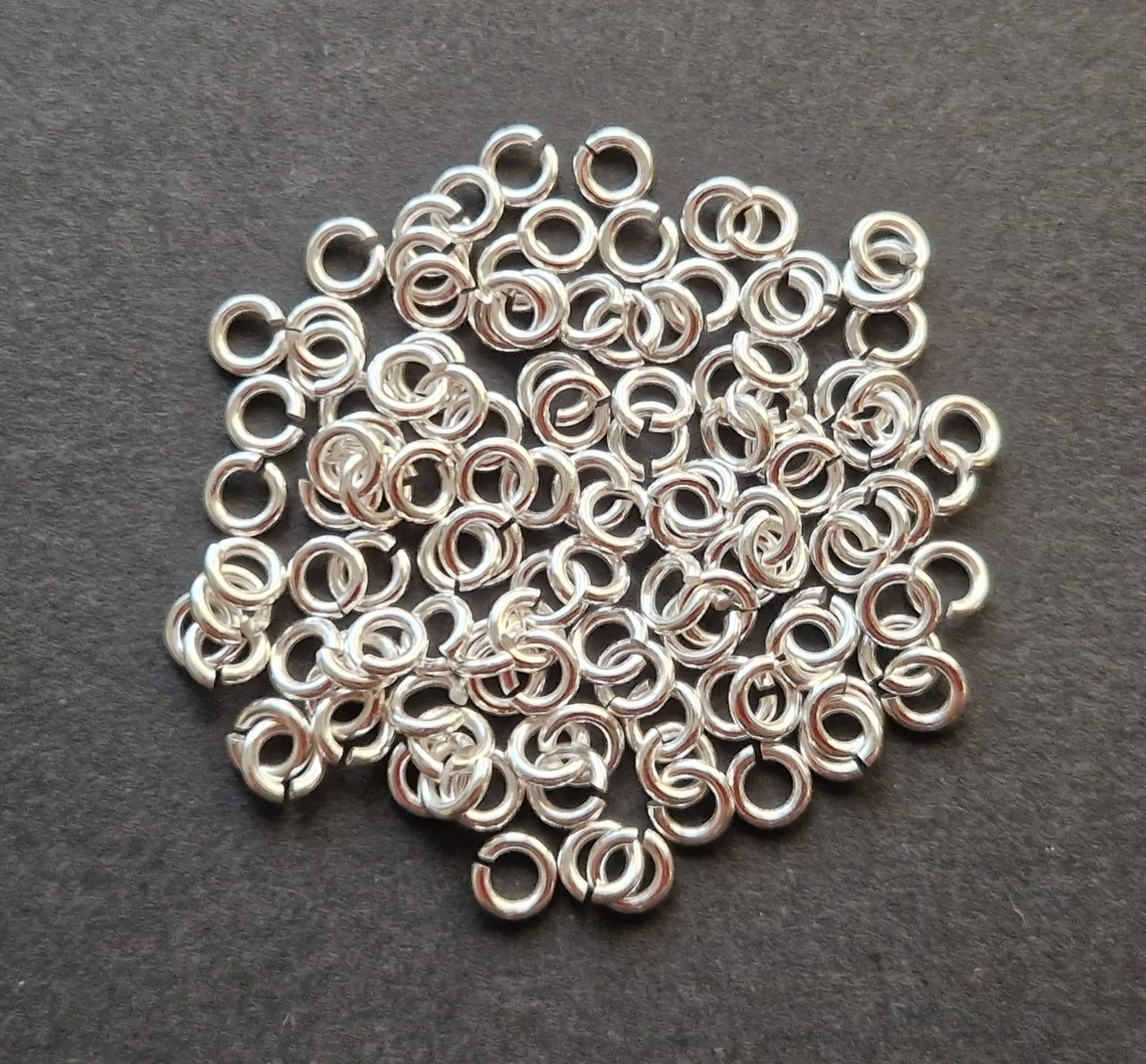 10 g of Sterling Silver 925 4mm Open Jump Rings - AmberGemstones