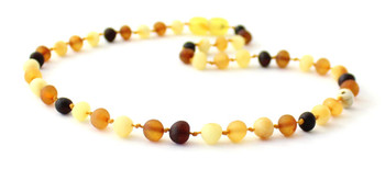 Baroque, Necklace, Amber, Teething, Mix, Multicolor, Raw, Baltic, Unpolished