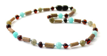 Amazonite, Amber, Baltic, Cherry, Hazelwood, Labradorite, Teething, Polished, Necklace