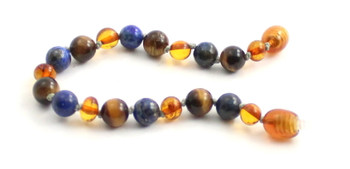 Lapis Lazuli, Cognac, Baltic Amber, Blue, Bracelet, Teething, Tiger Eye, Anklet 2