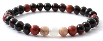 Cherry, Women, Moonstone, Baltic, Stretch, Jewelry, Polished, Bracelet, Red Jasper, Sunstone