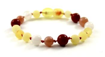 Unpolished, Bracelet, Butter, Anklet, Milky, Moonstone, Baltic Amber, Sunstone, Teething