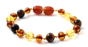 Citrine, Anklet, Gemstone, Bracelet, Polished, Cognac, Amber, Baltic, Teething, Knotted