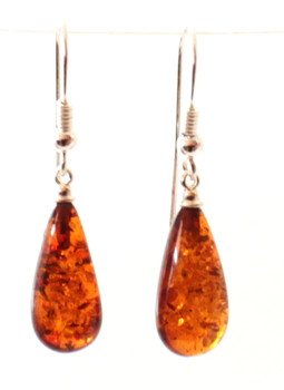 Amber, Jewelry, Earrings, Cognac, Sterling, Drop, Dangle, Polished, Baltic, Silver 925