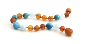 Bracelet, Amber, Cognac, Aquamarine, Gemstone, Anklet, Raw, Apatite, Blue, Unpolished 2