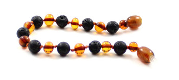 bracelet, amber, anklet, black lava, teething, jewelry, baltic, beaded, gemstone, cognac, polished 2