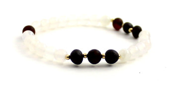 white agate cherry black stretch bracelet jewelry amber baltic round bead 6mm 6 mm