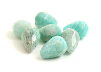 amazonite gemstone teardrop for jewelry making supplies drilled faceted pendant