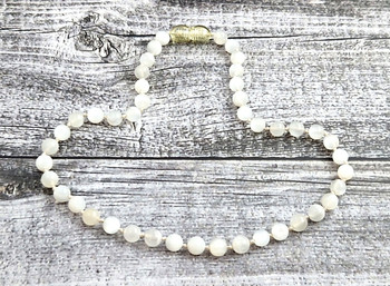 necklace moonstone white gemstone 6 mm 6mm knotted adult women men girl boy jewelry beaded 2