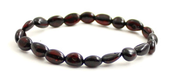 bean olive bracelet cherry black polished amber baltic women women's jewelry stretch