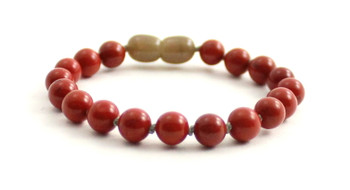 red jasper gemstone anklet bracelet jewelry beaded 6mm 6 mm round bead knotted for women women's