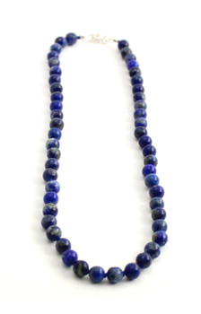 necklace lapis lazuli dark blue jewelry beaded knotted 6mm 6 mm with sterling silver 925 gemstone for men men's 2