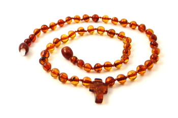 necklace cognac brown jewelry knotted amber baltic beaded kids with cross pendant jewellery 2