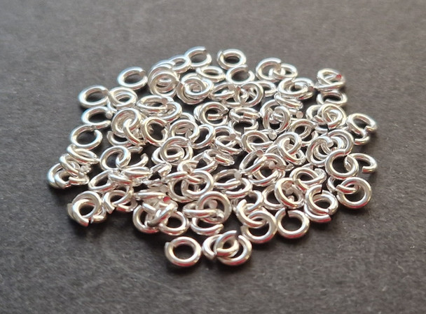 10 g of Sterling Silver 925 4mm Open Jump Rings - AmberGemstones