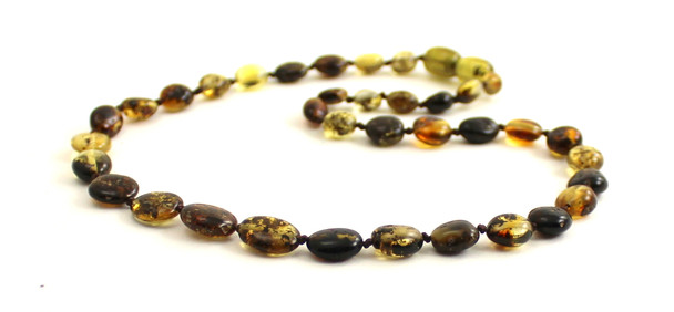 Bean, Baltic, Green, Amber, Polished, Necklace, Teething, Beaded, Jewelry, Olive