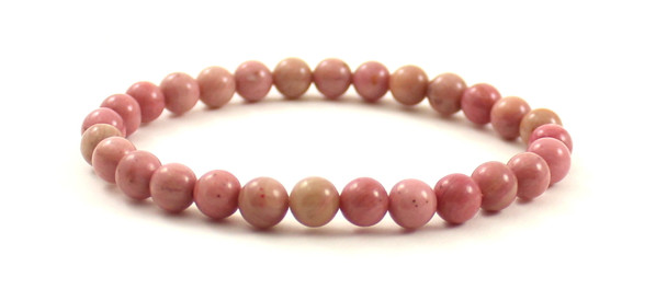 rhodonite 6mm 6 mm pink bracelet jewelry jewellery stretch women round