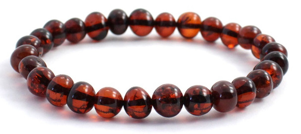 Baroque, Cherry, Amber, Stretch, Polished, Jewelry, Bracelet, Beaded, Black