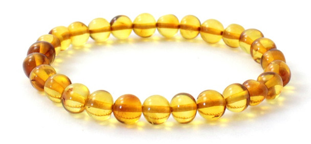 Stretch, Honey, Bracelet, Amber, Jewelry, Polished, Baltic, Golden, Authentic