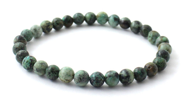 Gemstone, African Turquoise, Green, Stretch, Bracelet, Jewelry, 6 mm, 6mm, Men, Women, Beaded