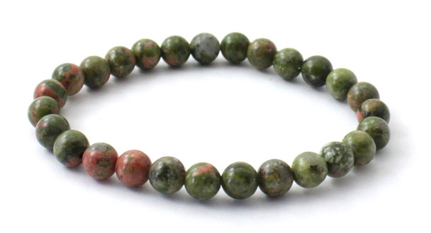 Bracelet, Unakite, Gemstone, Jewelry, Stretch, Jewellery, 6 mm, 6mm, Green, Men, Bulk, Wholesale