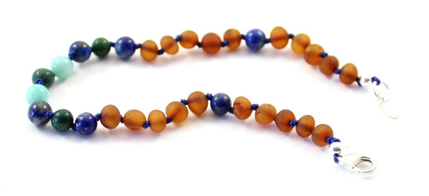 jewelry, anklet, baltic, amber, silver, clasp, adjustable, amazonite, lapis lazuli, sterling 925, african jade