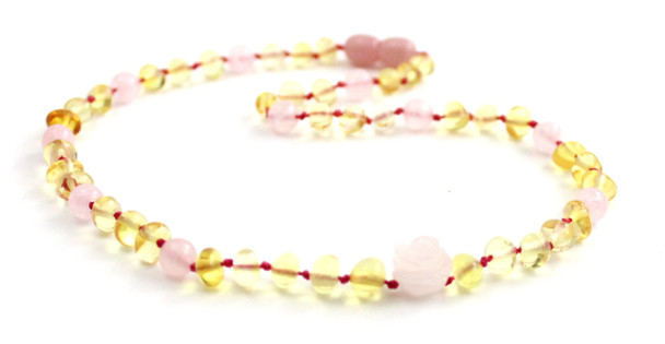 necklace amber baltic lemon yellow rose quartz gemstone jewelry beaded wholesale