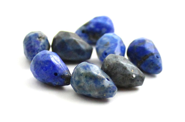 lapis lazuli blue teardrop faceted top drilled gemstone for jewelry making supplies