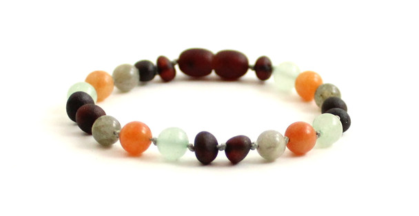 aventurine bracelet jewelry knotted black cherry amber green red gemstone labradorite gray