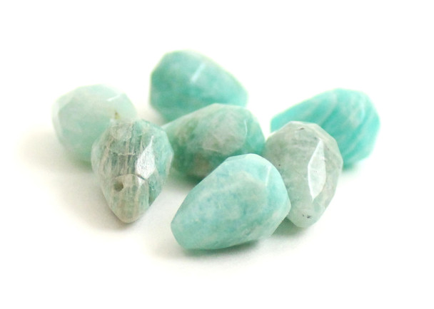 amazonite gemstone teardrop for jewelry making supplies drilled faceted pendant