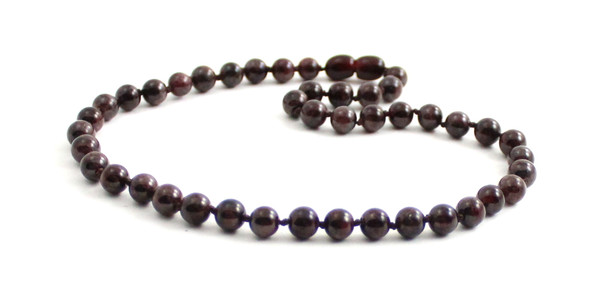 garnet gemstone necklace knotted beaded burgundy red for women women's 6mm 6 mm jewelry