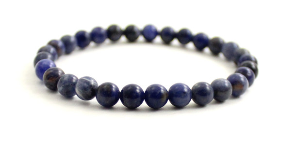 sodalite gemstone jewelry stretch bracelet blue 6mm 6 mm adult men men's