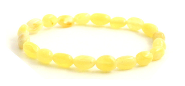 milky butter olive bean bracelet stretch jewelry polished baltic amber natural