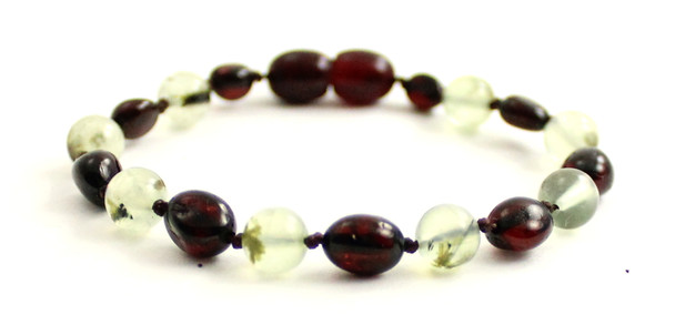 bean olive cherry polished bracelet anklet jewelry amber baltic knotted prehnite green gemstone