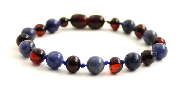 anklet amber cherry baltic polished baroque bracelet jewelry sodalite blue gemstone