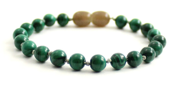 bracelet jewelry beaded anklet malachite gemstone 5 mm 5mm green knotted