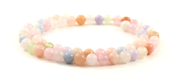 morganite multicolor gemstone beads strand 6mm 6 mm natural supplies for jewelry making