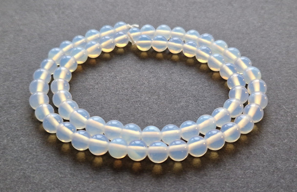 opalite white gemstone beads strand 6mm 6 mm for jewelry making supplies drilled