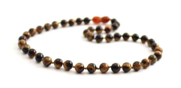 tiger eye necklace jewelry tiger's jewelry 6mm 6 mm beaded knotted brown for men men's boy boys gemstone