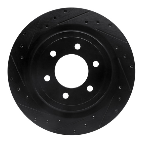 R1 21-25 Ford F-150 4WD Rear Left Drilled & Slotted Black Brake Rotor - ECB-54288L Photo - Primary