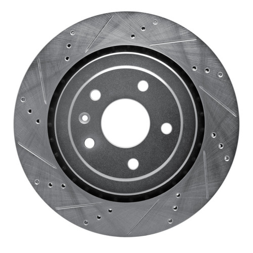 R1 14-19 Chevrolet Corvette Rear Left Drilled & Slotted Silver Brake Rotor - EDZ-47047L Photo - Primary