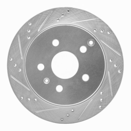 R1 10-17 Chevrolet Equinox Rear Left Drilled & Slotted Silver Brake Rotor - EDZ-48058L Photo - Primary