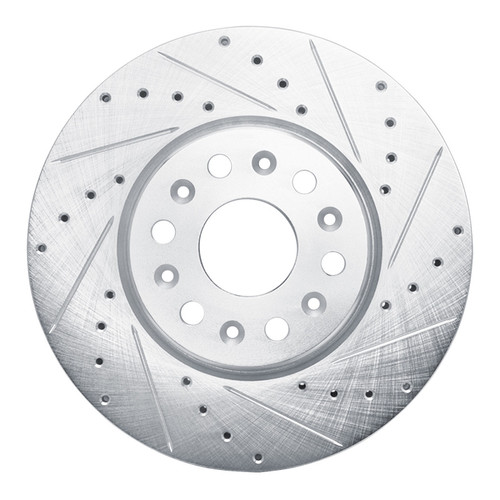 R1 17-25 Buick Enclave Front Right Drilled & Slotted Silver Brake Rotor - EDZ-48090R Photo - Primary